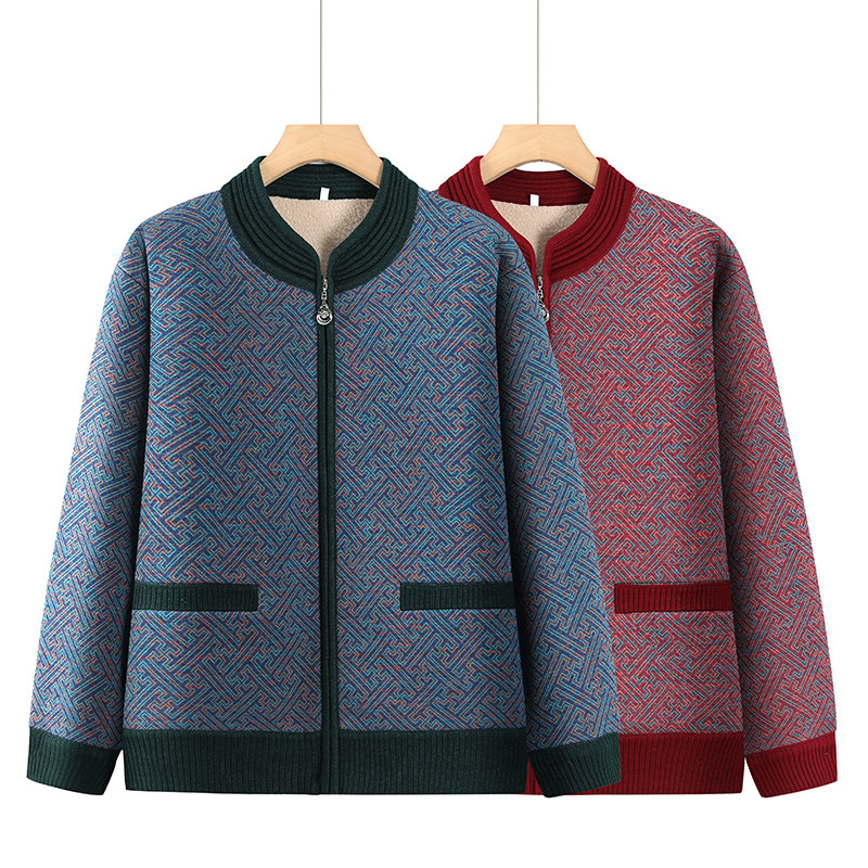 妈妈春秋针织衫女秋冬季奶奶毛衣外套新款洋气中老年加绒开衫上衣,女装/女士精品,中老年女装,淘宝优惠券,粉丝福利购,淘宝优惠卷