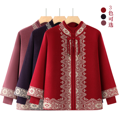 妈妈春装毛衣套头外套