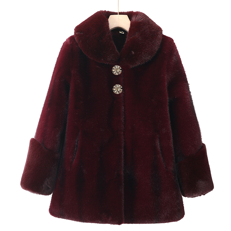 中老年妈妈装大衣加绒加厚