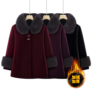 中老年冬装女奶奶外套加绒加厚60岁70时尚妈妈婆婆装80老太太衣服