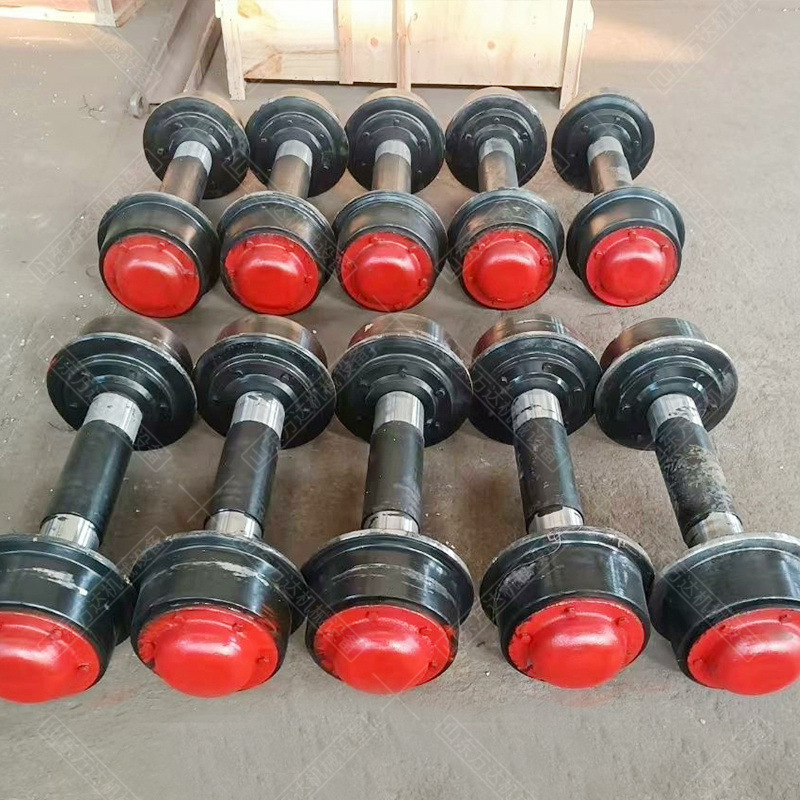 矿车轮对 φ350实心铸钢闭式轮对矿车轮平板车空心开式矿车轮