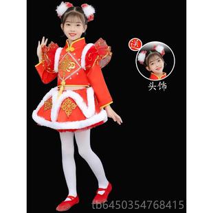 高档元日灯笼喜庆幼儿蹈裙冰糖葫演舞出服芦乐新春国中娃娃舞蹈表