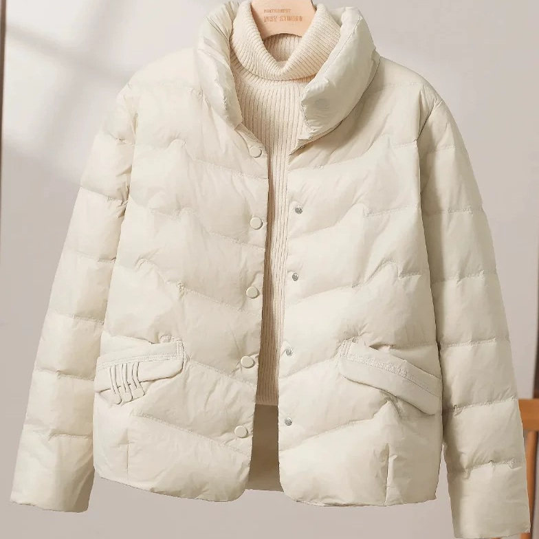 2025冬季新款90白鸭绒纯色羽绒服女短款中年加厚保暖时尚休闲外套,女装/女士精品,羽绒服,淘宝优惠券,粉丝福利购,淘宝优惠卷