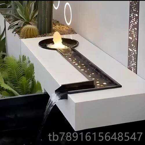 正品水幕墙流水墙鱼池瀑布出口院景花园造庭不锈钢水景观喷泉户外