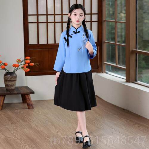 正品儿童民国风学生装五四青年装山装红歌合唱中诵运动会班朗服出