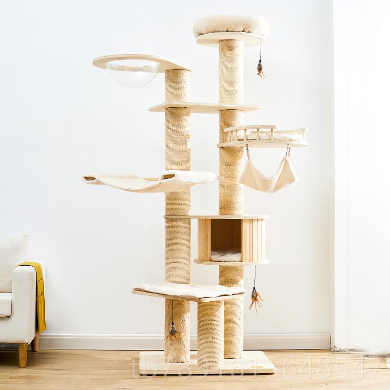 正品凯华瑞catry木猫爬实架太空舱木豪剑麻通天质柱猫窝猫树吊床
