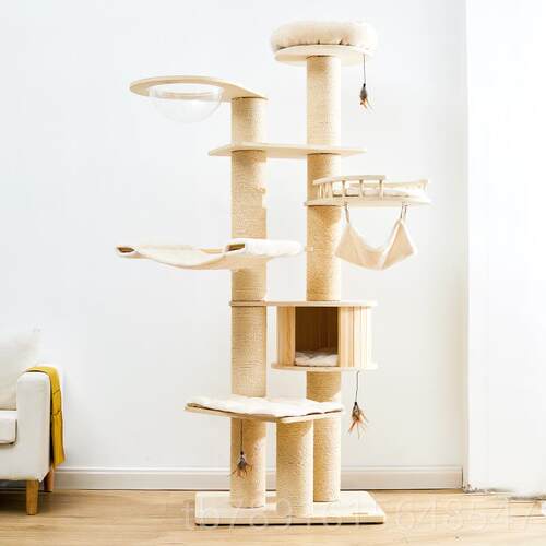 正品凯华瑞catry木猫爬实架太空舱木豪剑麻通天质柱猫窝猫树吊床