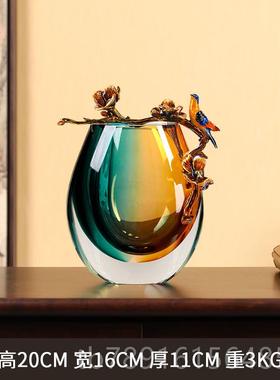 正品中式珐新琅彩琉璃轻奢装饰花瓶摆件高档乔礼迁品客厅关高端玄