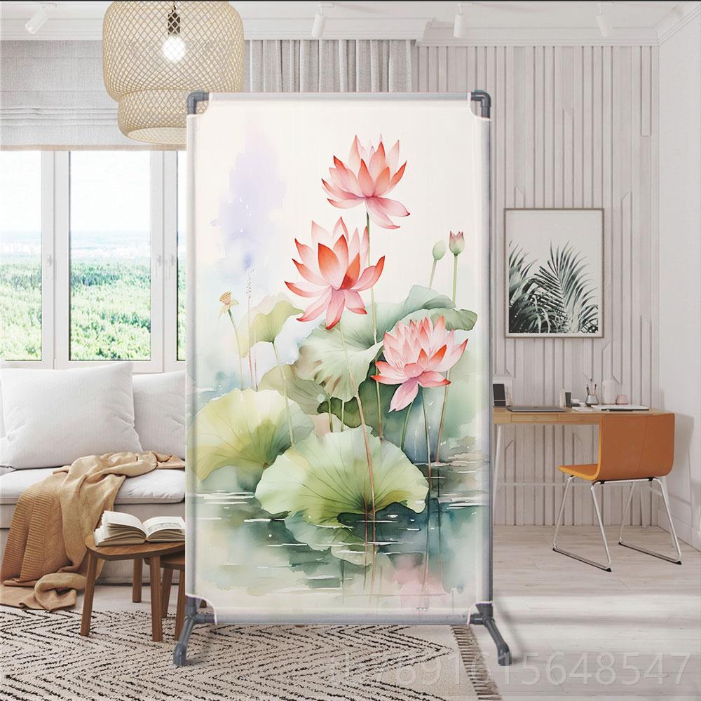 正品新式荷花屏断客厅简约现代卧室遮挡家风用酒中店隔办公室玄关