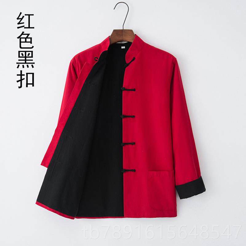 正品纯棉男士装长袖外套中中式服装春秋老粗汉服男长布衫居士服唐