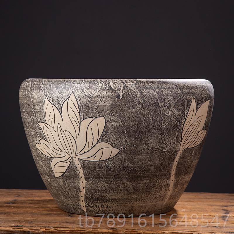 正品景镇陶瓷大缸荷花睡大莲锦德鲤庭院养金种鱼乌龟缸树缸号老式
