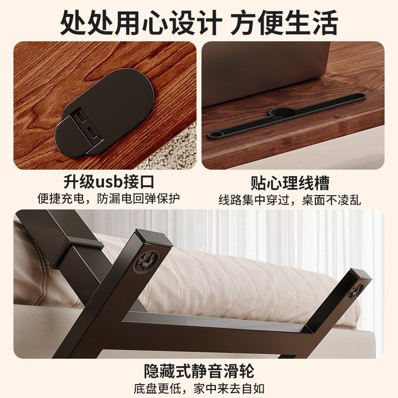 吧台桌小户型可移动升降电脑桌阳台休闲办L公桌家用折叠小型工作