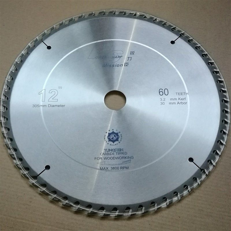 锐力臣锯片超硬钨钢木工锯片12寸40*60*80*10O0*120齿合金木材切