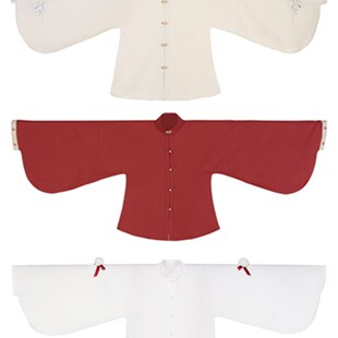 爆款汉服内搭交领上襦琵琶袖里衣马面裙搭K配中国风印花对襟上衣