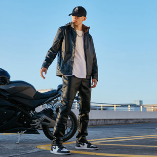 男工作加绒加厚一套冬季 套I装 皮衣皮裤 骑行机车服机车皮夹克男士