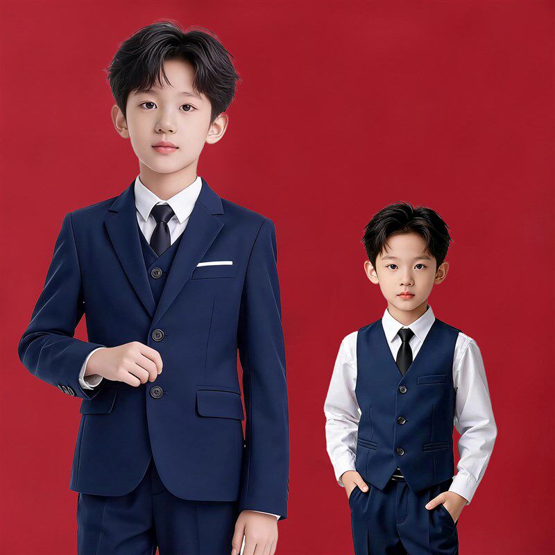 儿童西装套装秋冬英伦风小主x持人礼服男童钢琴演出服花童西服外