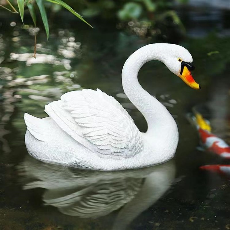 花园假山鱼池造景浮水天鹅装饰摆件户F外公园水池喷泉流水景观小