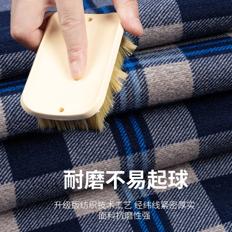 男士保暖衬衫加绒加厚格子内衣冬季D大码中青年上衣纯棉爸爸装衬