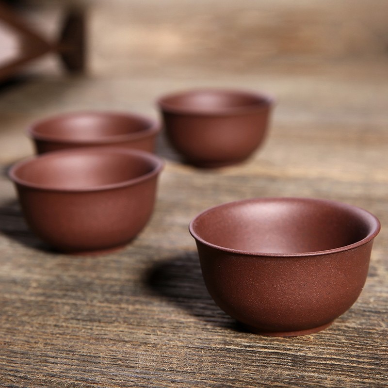 尊壶宜兴紫砂品i茗杯茶盏小茶碗个人单杯功夫茶杯家用水杯子四只