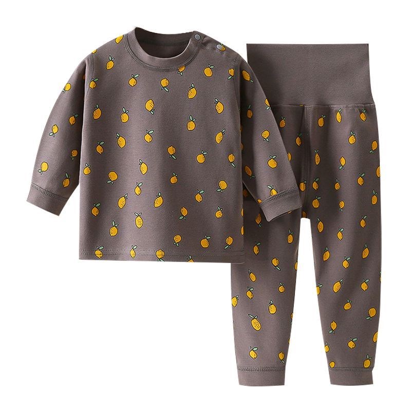 婴儿秋衣秋裤套装儿m童内衣打底宝宝高腰护肚裤春秋睡衣无骨家居