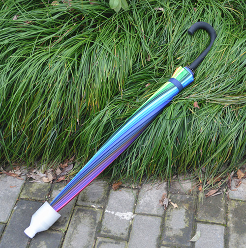 雨伞24骨自g动弯钩防水套超大彩虹伞不滴水伸缩伞套加固抗风长柄