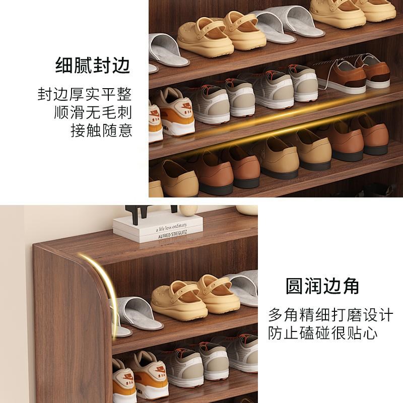 实木鞋柜家用经济型入户门鞋架靠墙简易多层收纳置物架.省空间鞋