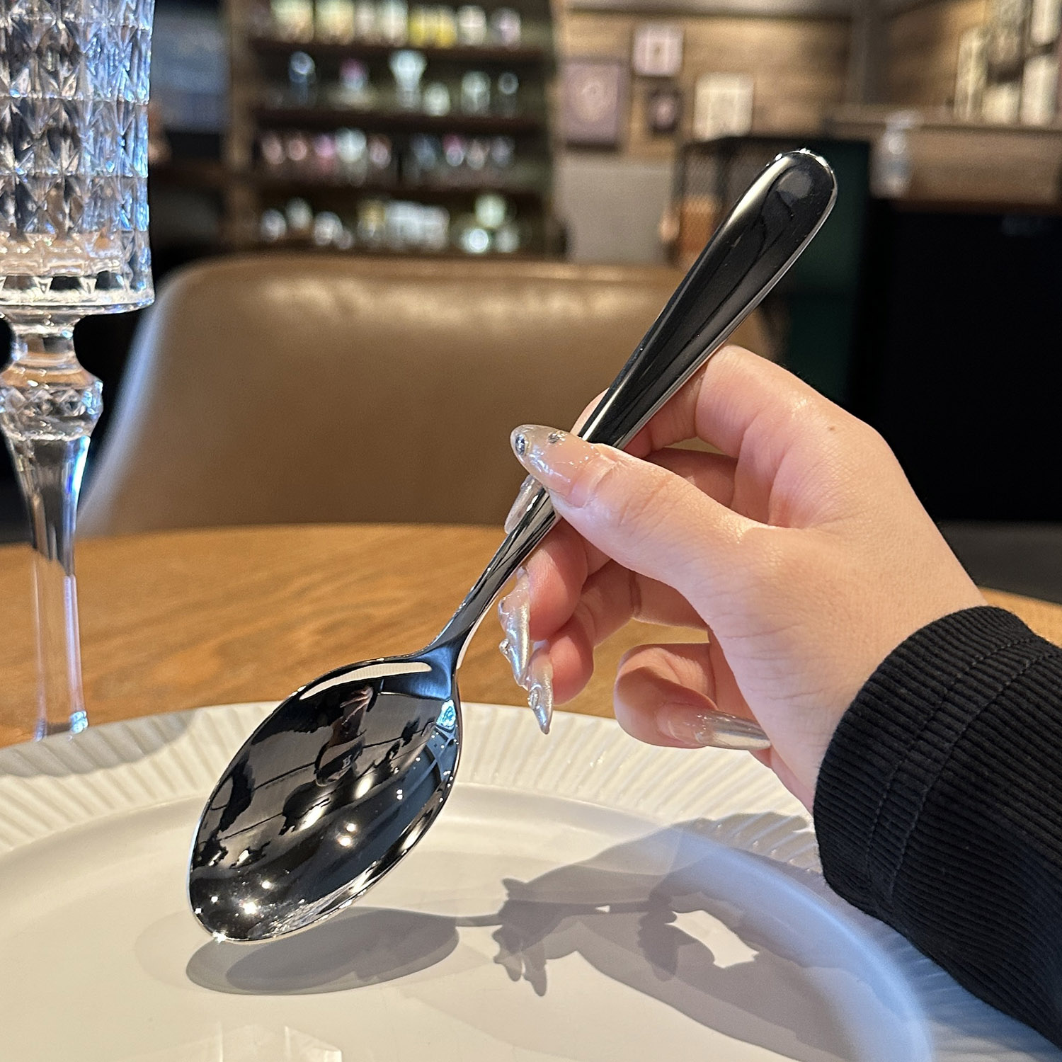 尖头勺尺寸适合!k316不锈钢喝汤勺子 打标款 出口星级酒店主餐勺