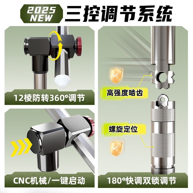 钓鱼伞2025新款黑胶万向大钓伞便携E式钓鱼专用雨伞户外露营遮阳