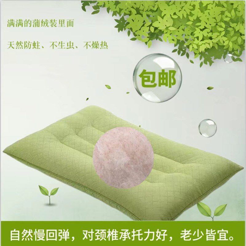 天然蒲绒枕头蒲棒水o毛腊烛水烛香蒲单人枕护颈草本清香透气枕头