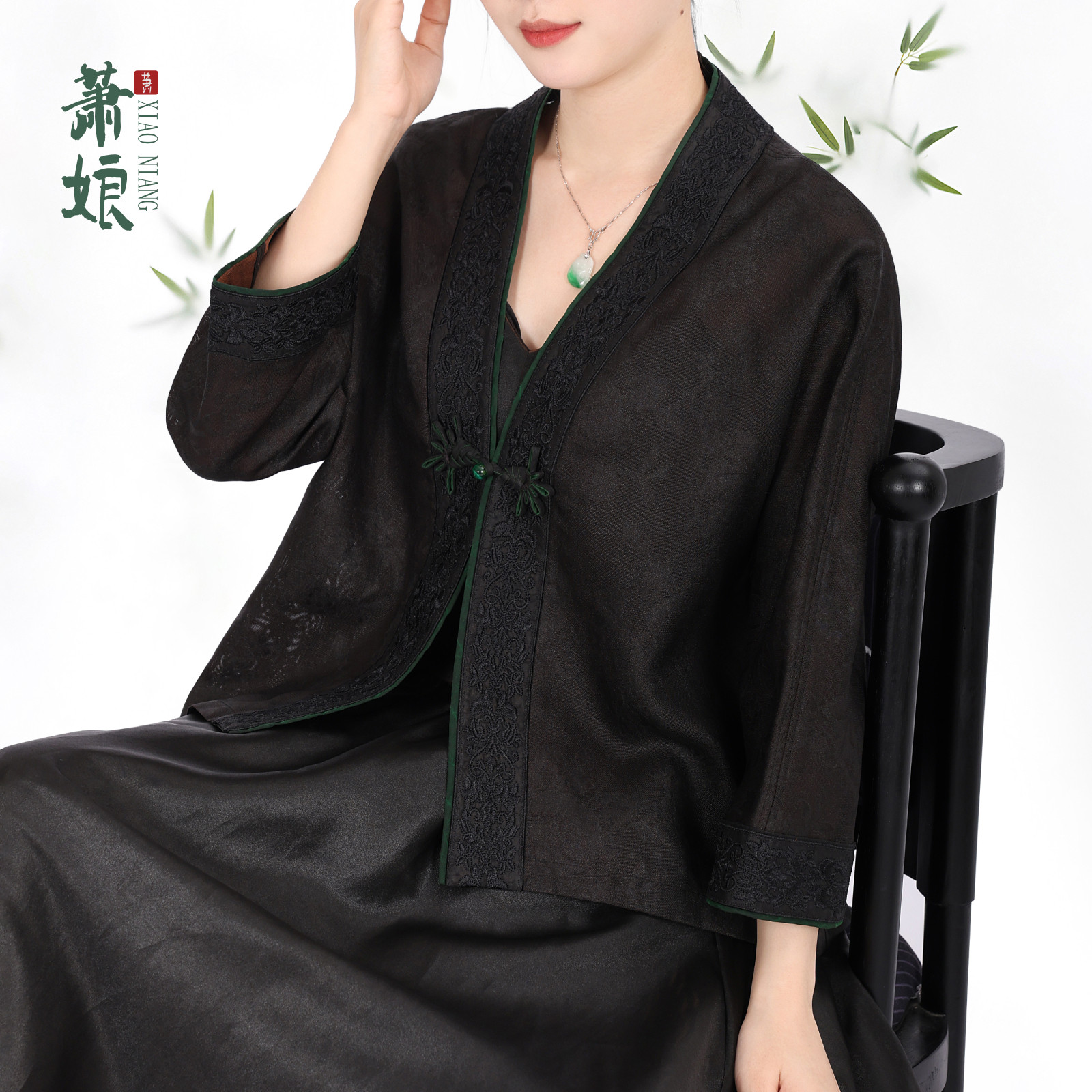 萧娘【清风阙】四经绞萝香云纱新中式外套桑蚕丝长袖女外套2680