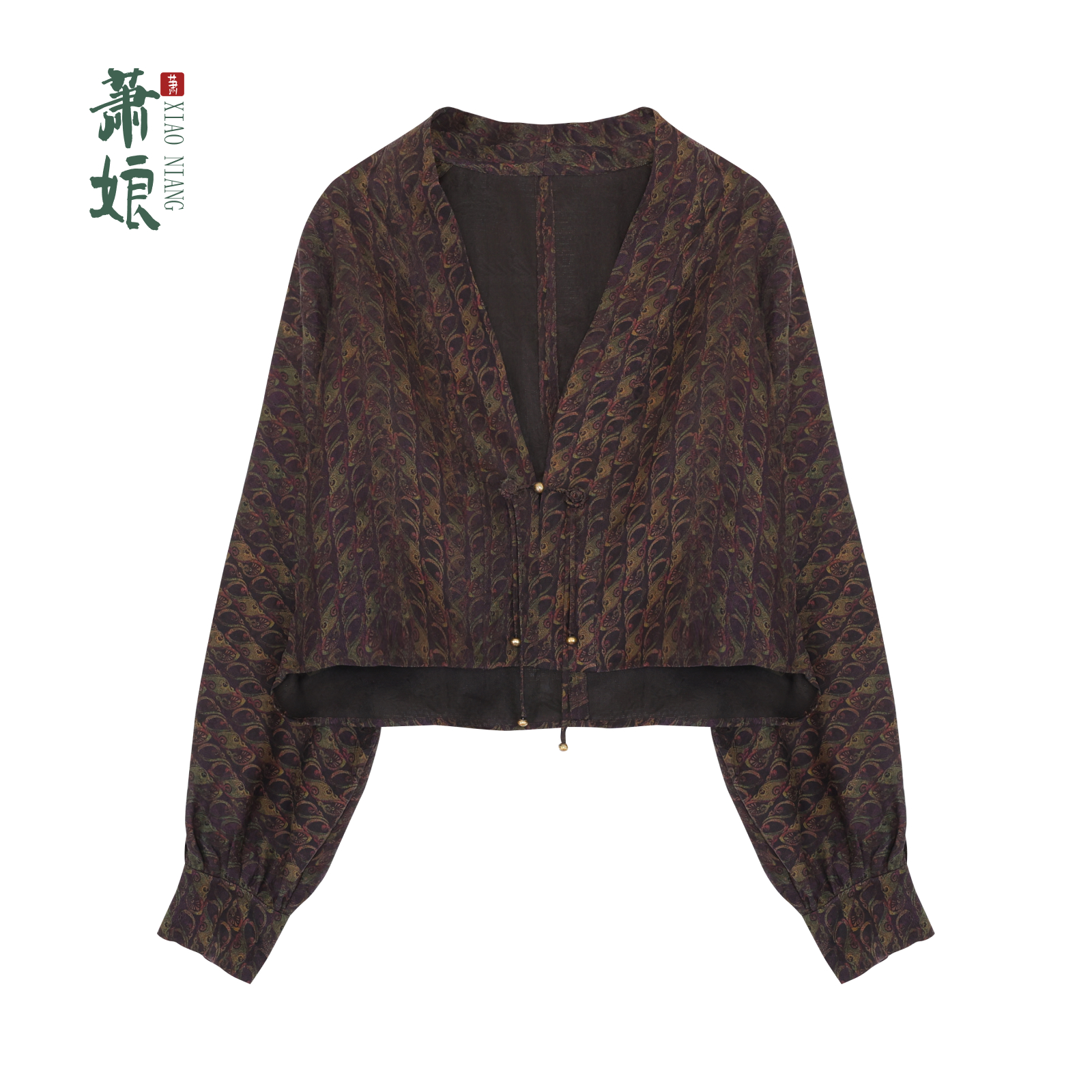 萧娘【暮檀】纱萝香云纱桑蚕丝新中式长袖百搭国风短外套2509