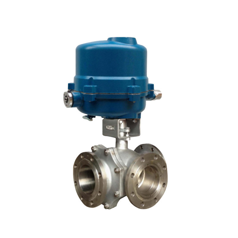 智能电动三通法兰球阀Q944/5F-16C L型T型25P铸钢DN50 65 100