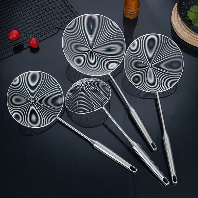 厂家批发201加厚不锈钢线漏家用厨房线漏火锅油炸过滤勺网漏网筛