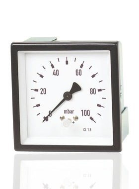 四方型膜盒微压表轴向织染机设备烧毛机用YESF-144Z 100mbar G1/2