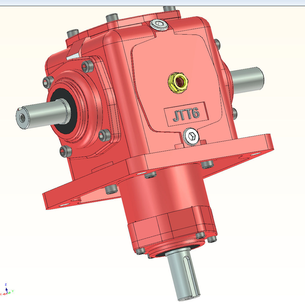 T6-1:1-D-LR(D-LR-O)T系列螺旋锥齿轮转向箱T型换向器减速机