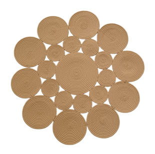 现货棉线编织垫地毯客厅地垫书房沙发茶几垫圆形编织地垫加厚耐磨