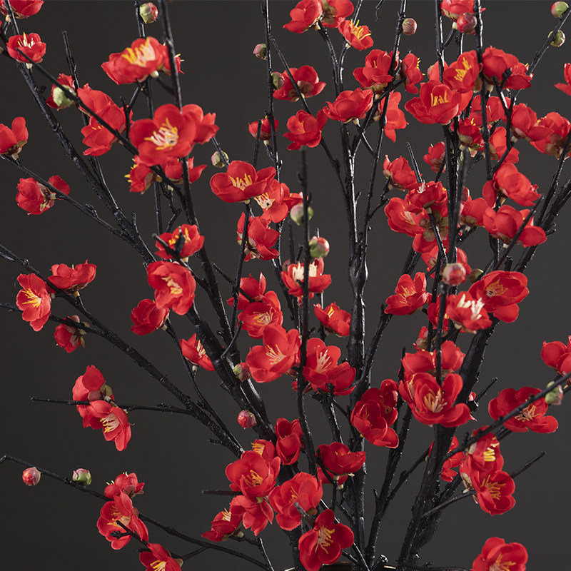 高档中式梅花仿真花腊梅客厅插花花艺家居装饰摆设干花枝假花摆件