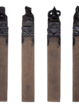 仿真新中式青龙白虎朱雀玄武麒麟方柱子立柱景观造景园林装饰摆件