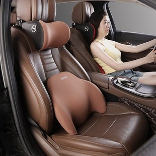 精选汽车头枕车内枕头四季靠枕护颈柔软车载紫色透气腰靠车用舒适