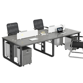 职员办公桌办公室员工四六人屏风工作位卡座简约现代电脑桌椅组合