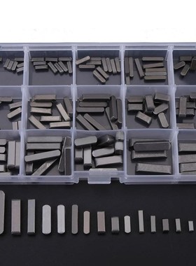 精选140个盒装 黑色A型平行销3/4/5/6mm两头方形平键销半圆销子组