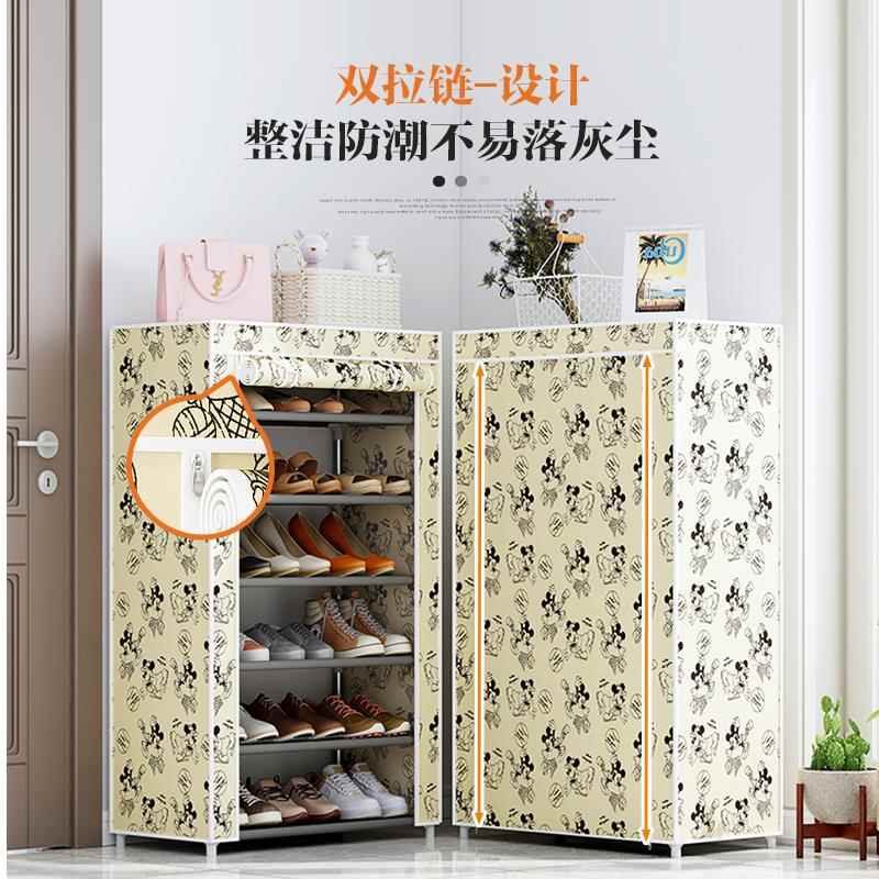 简易鞋架加粗钢管不锈钢加厚防尘加固多层经济型牛津布用鞋柜家用