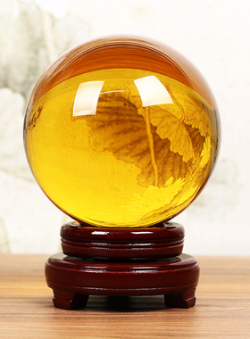 白色绿蓝紫粉色黄m水晶球摆件玻璃球招财办公室开业装饰品家居摆