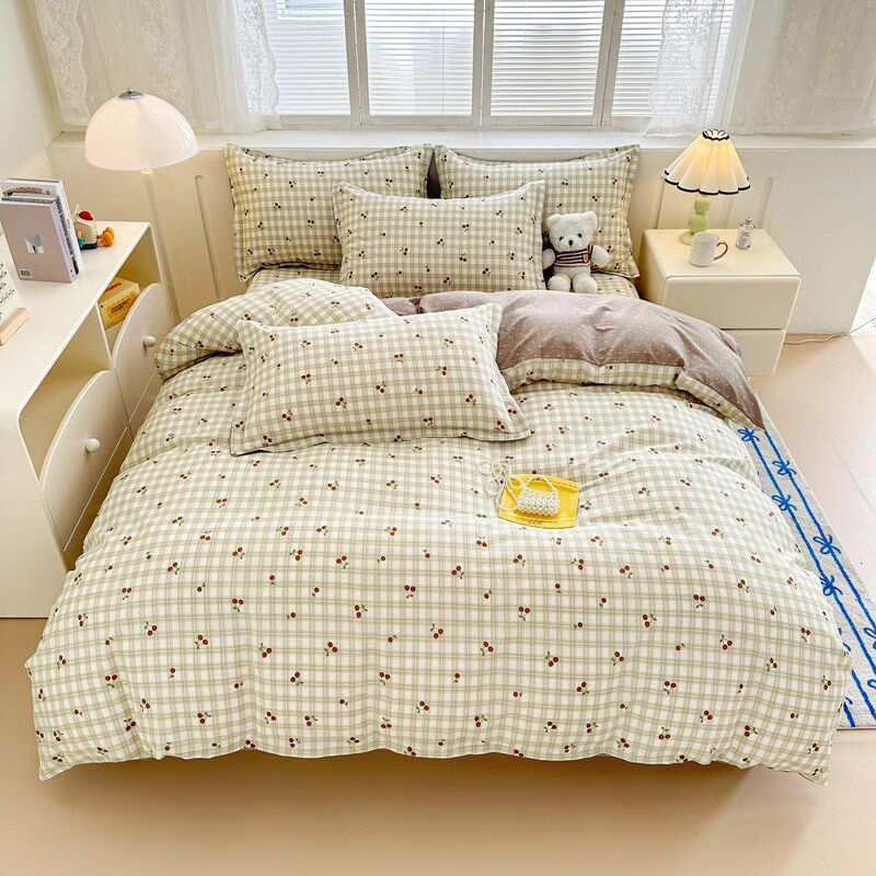 小清新纯棉被套单件100全棉被罩15A0x200x230单双人被芯子套四件