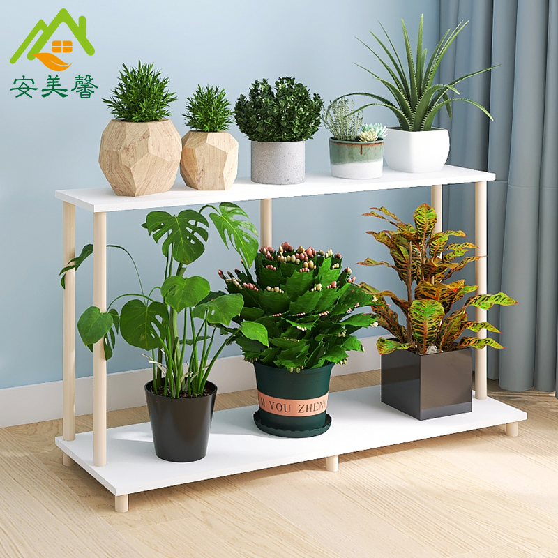 阶梯式花架可移动带轮阳台置物架实木落地多层多肉架子Z新款阶梯