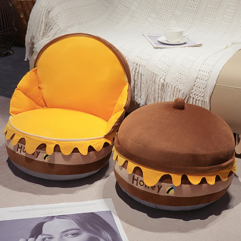 蜂蜜罐头c坐垫靠背一体地上坐垫蒲团懒人屁股垫子儿童阅读区沙发