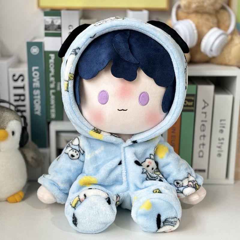 策策虎法兰绒连体睡衣套装40cm棉花娃娃衣一P番赏替换公仔玩偶衣