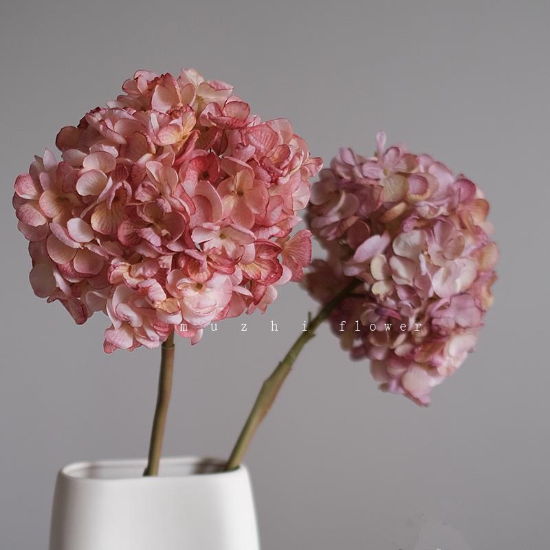 仿真花高级感逼真绣球白色蓝色粉色轻奢高端花艺客厅插花摆件装饰