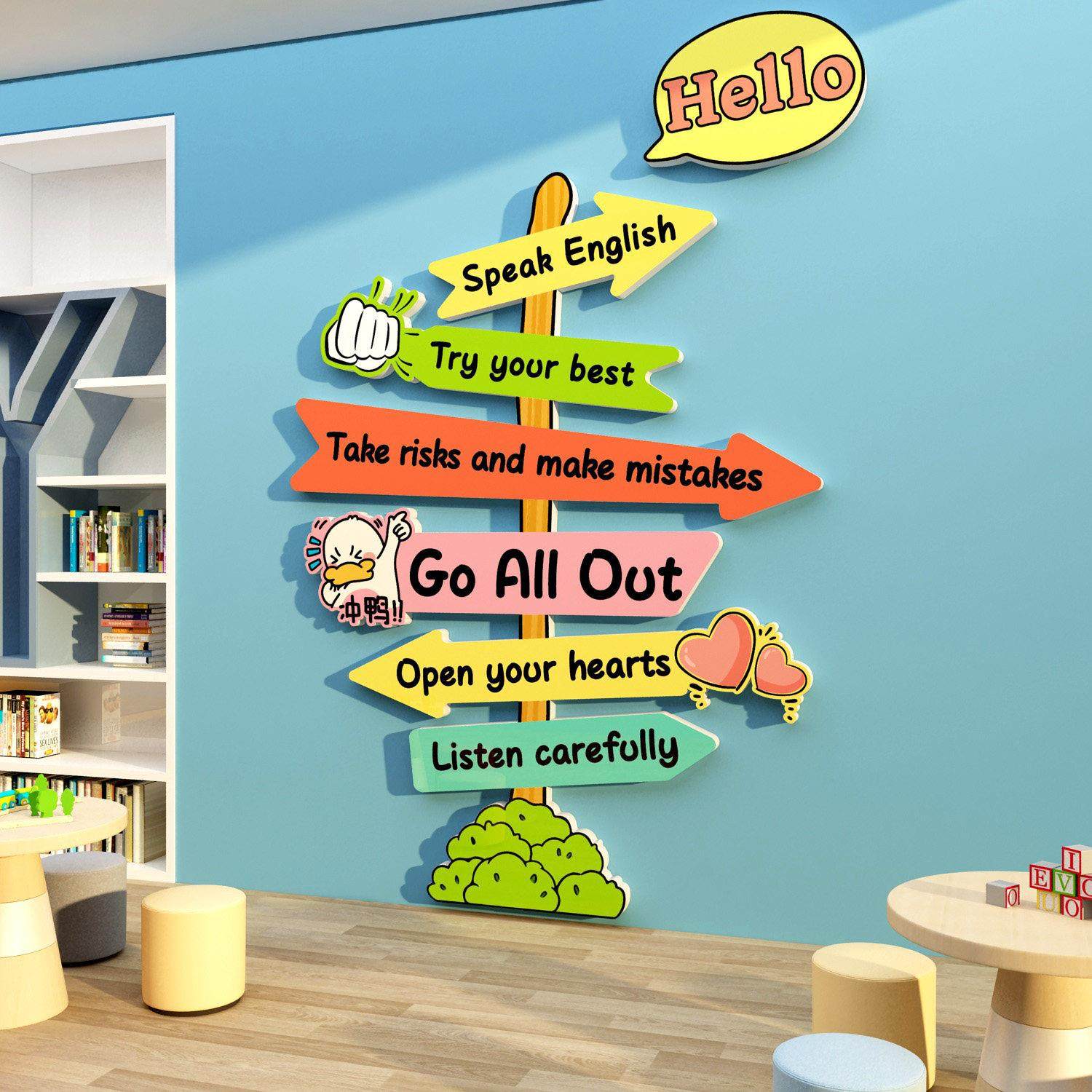 英语角教室布置装饰环创工作幼儿园托管班级文化培训机构墙面贴纸,家居饰品,文化墙贴,淘宝优惠券,粉丝福利购,淘宝优惠卷