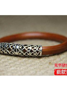 正品锦石阁金刚手镯男女银饰藤情条西藏节制侣无鸡血藤藤饰品